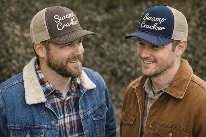 Swamp Cracker Script Logo Snapback Hat - Swamp Cracker Outdoor Apparel