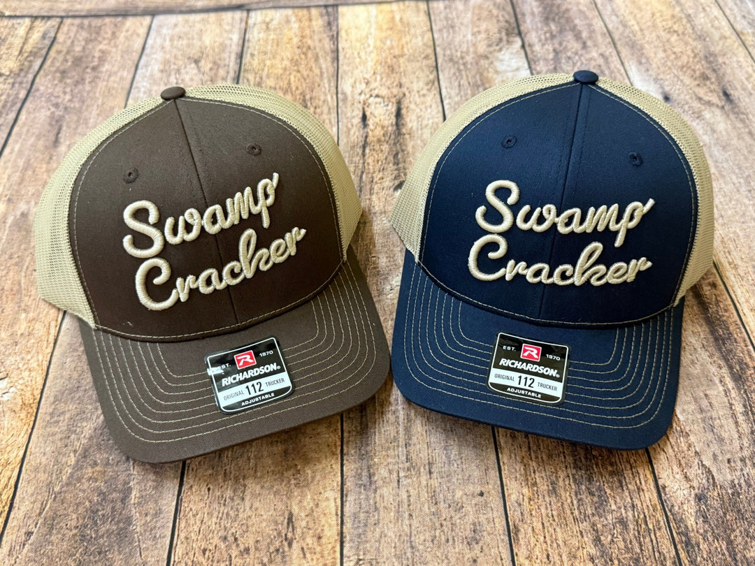 Swamp Cracker Script Logo Snapback Hat - Swamp Cracker Outdoor Apparel