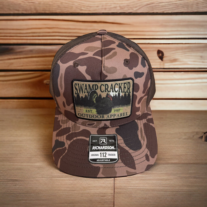 Swamp Cracker Strutting Turkey patch hat - Swamp Cracker Outdoor Apparel