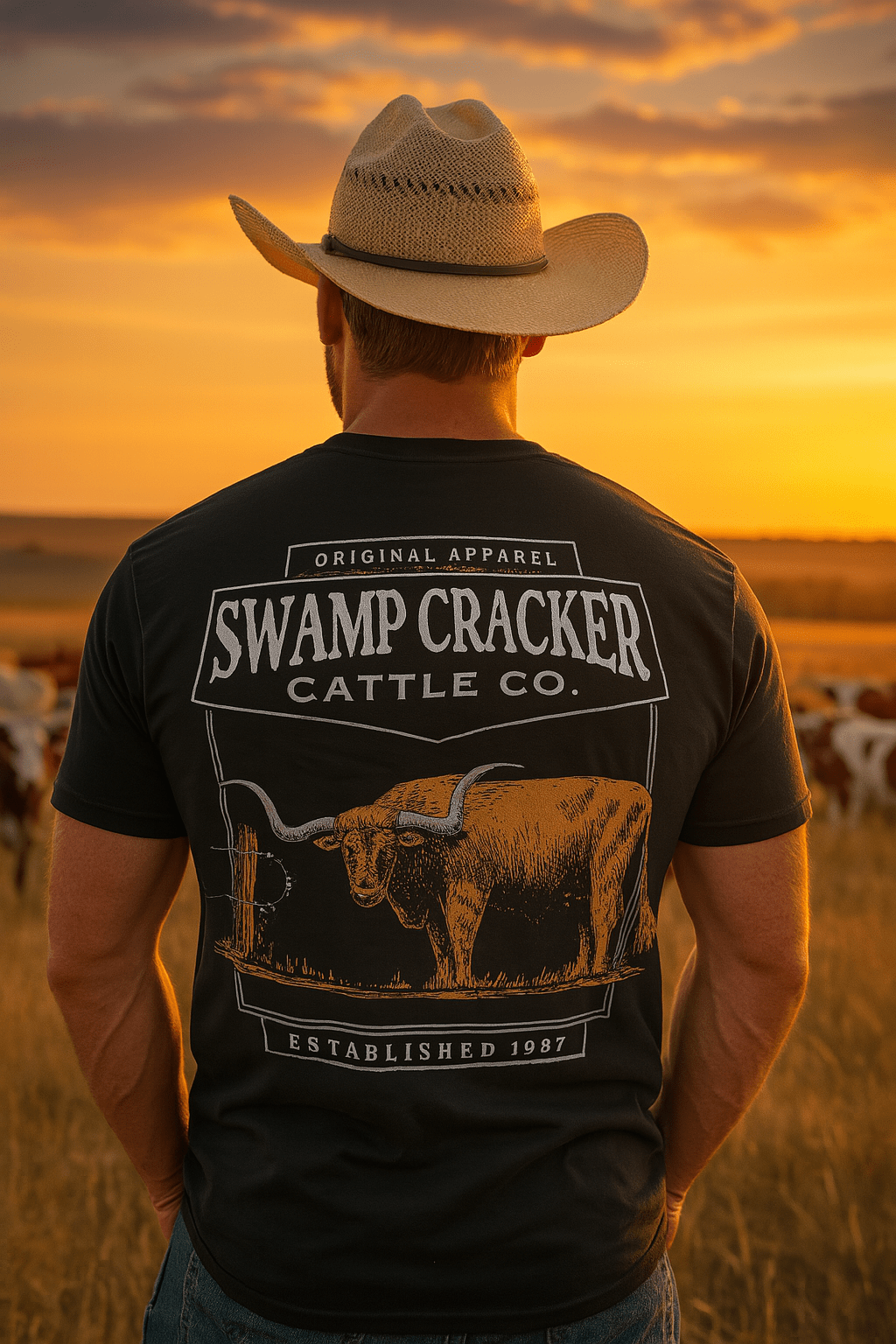 Texas Longhorn Swamp Cracker Cattle Company Shirt - Swamp Cracker Outdoor Apparel
