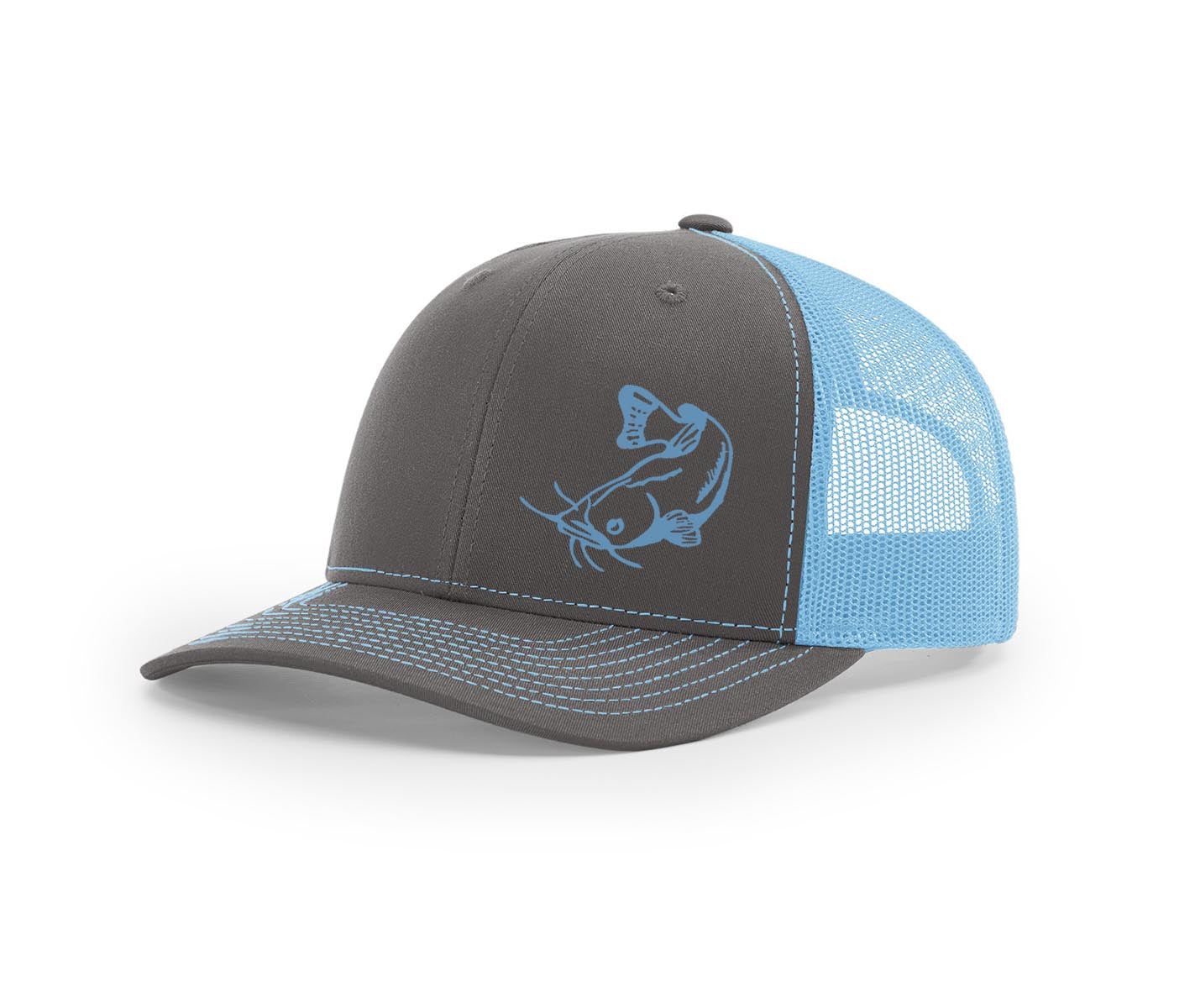 Swamp Cracker Catfish Snapback Hat, Charcoal/Columbia Blue