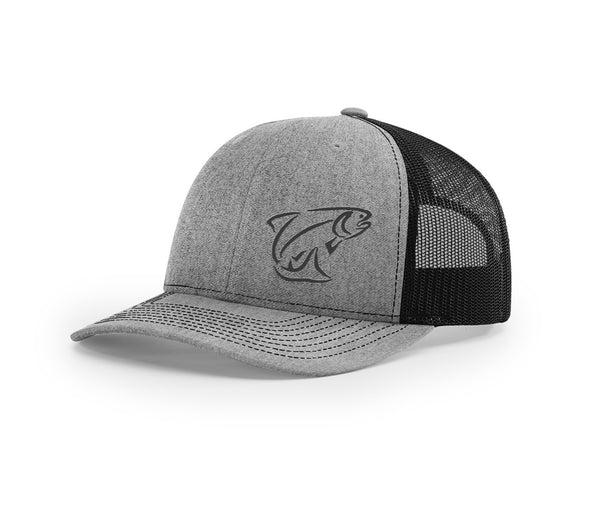 Rainbow Trout Outline Swamp Cracker Trucker Snapback Hat