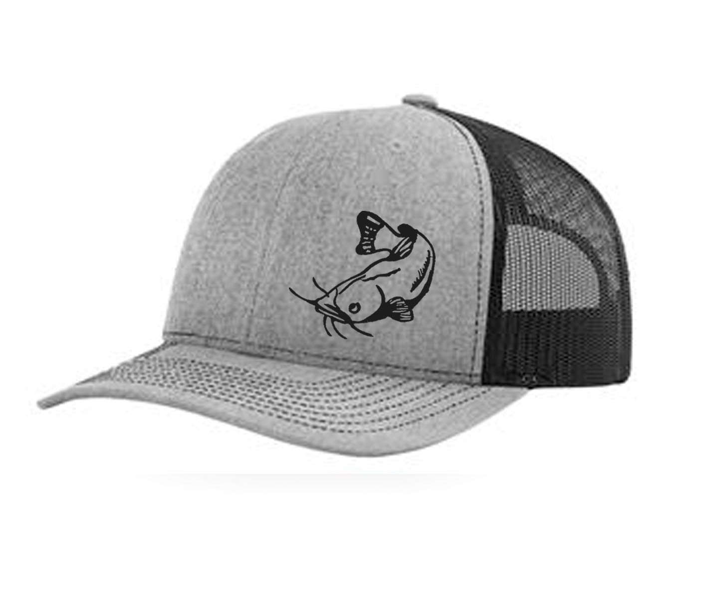 Swamp Cracker Catfish Snapback Hat, Heather Gray/Black