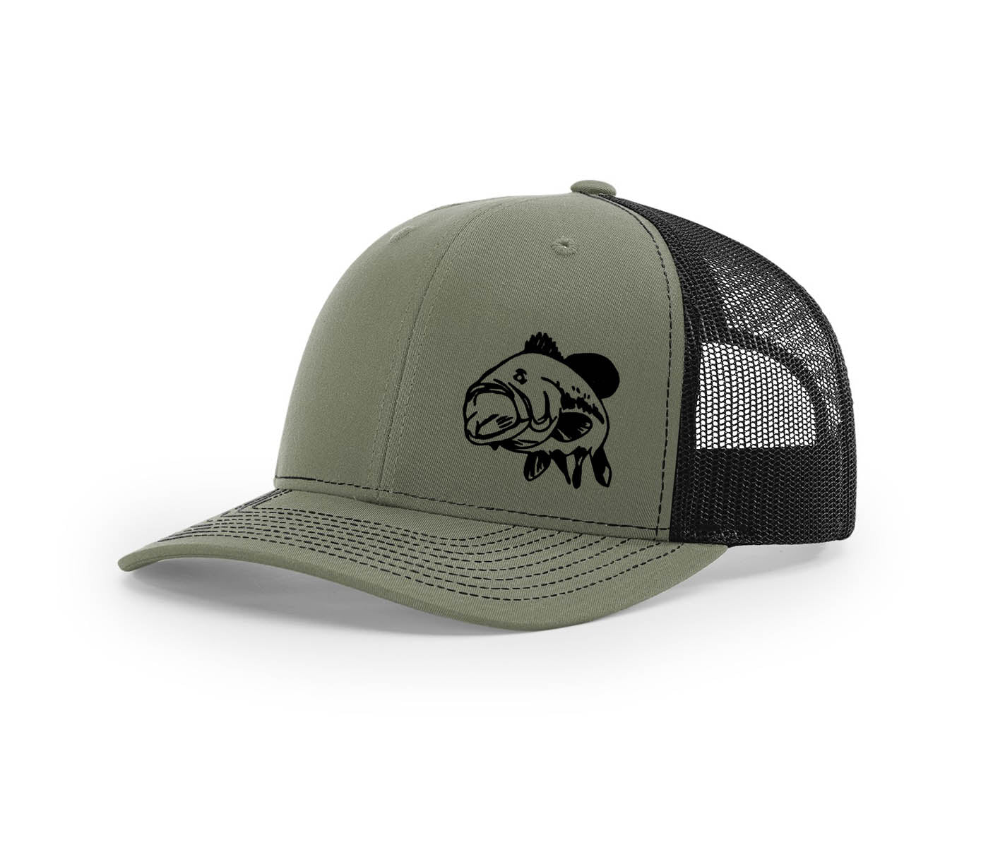 Bass Swamp Cracker Trucker Snapback Hat, Loden/Black