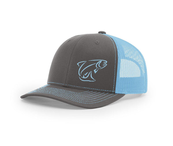 Rainbow Trout Outline Swamp Cracker Trucker Snapback Hat