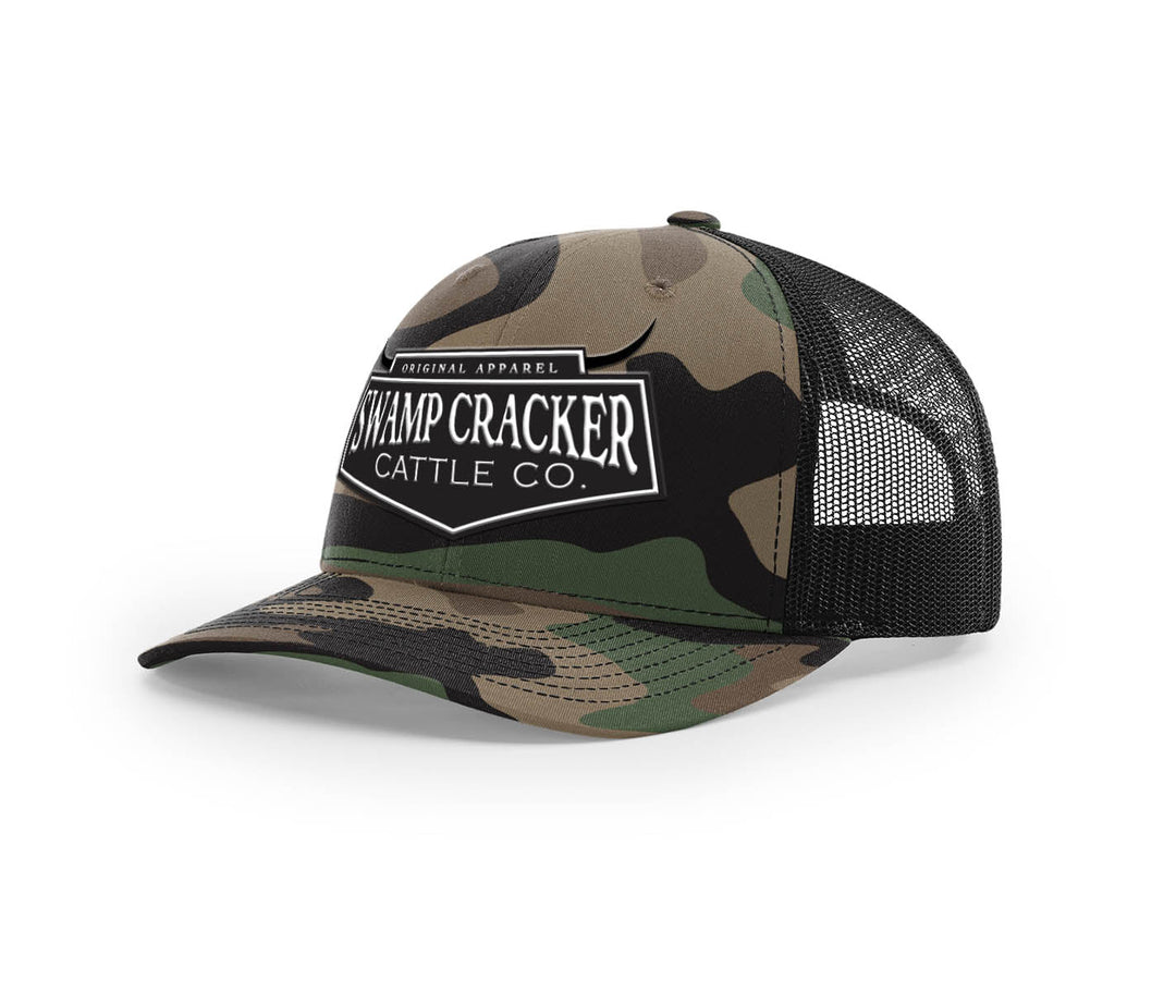 Cattle Company Full Logo Patch - Swamp Cracker Snapback Hat - Swamp Cracker Outdoor Apparel