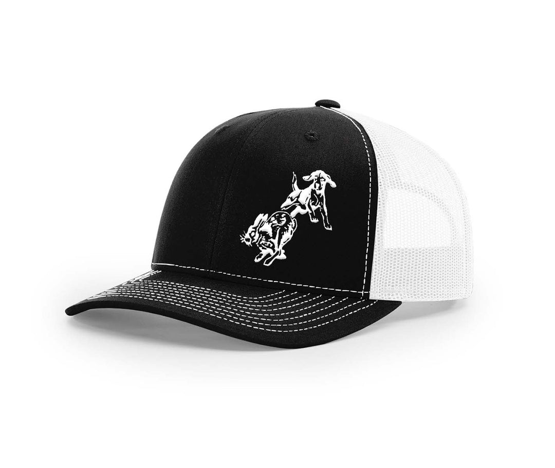 Frontal Beagle Chasing Rabbit Southern Houndsman Snapback Hat - Swamp Cracker Outdoor Apparel