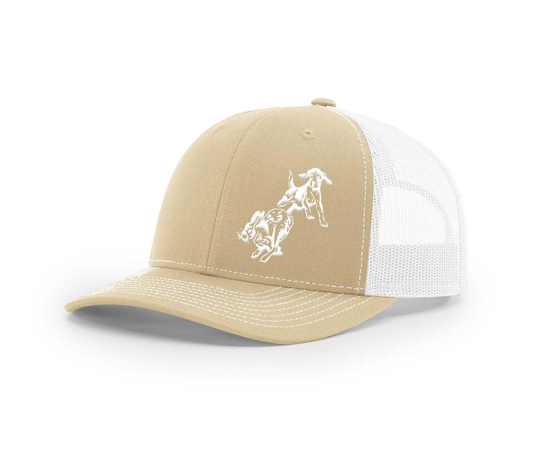 Frontal Beagle Chasing Rabbit Southern Houndsman Snapback Hat - Swamp Cracker Outdoor Apparel