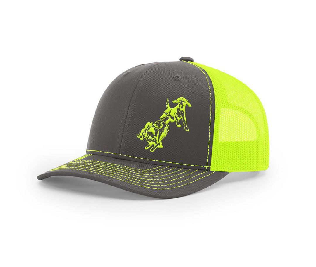Frontal Beagle Chasing Rabbit Southern Houndsman Snapback Hat - Swamp Cracker Outdoor Apparel