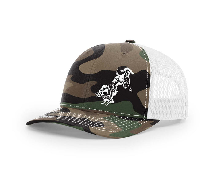 Frontal Beagle Chasing Rabbit Southern Houndsman Snapback Hat - Swamp Cracker Outdoor Apparel
