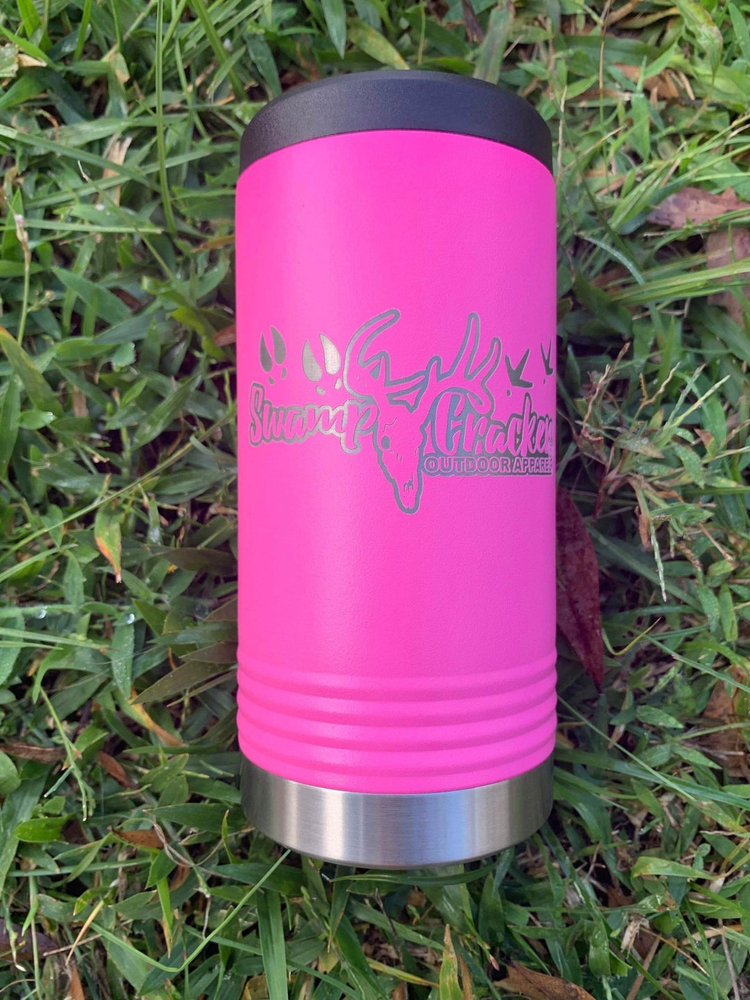 Pink Swamp Cracker Insulated Slim Can Cooler - Swamp Cracker Outdoor Apparel