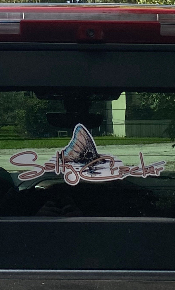Salty Cracker Tailing Redfish Sticker - Swamp Cracker Outdoor Apparel